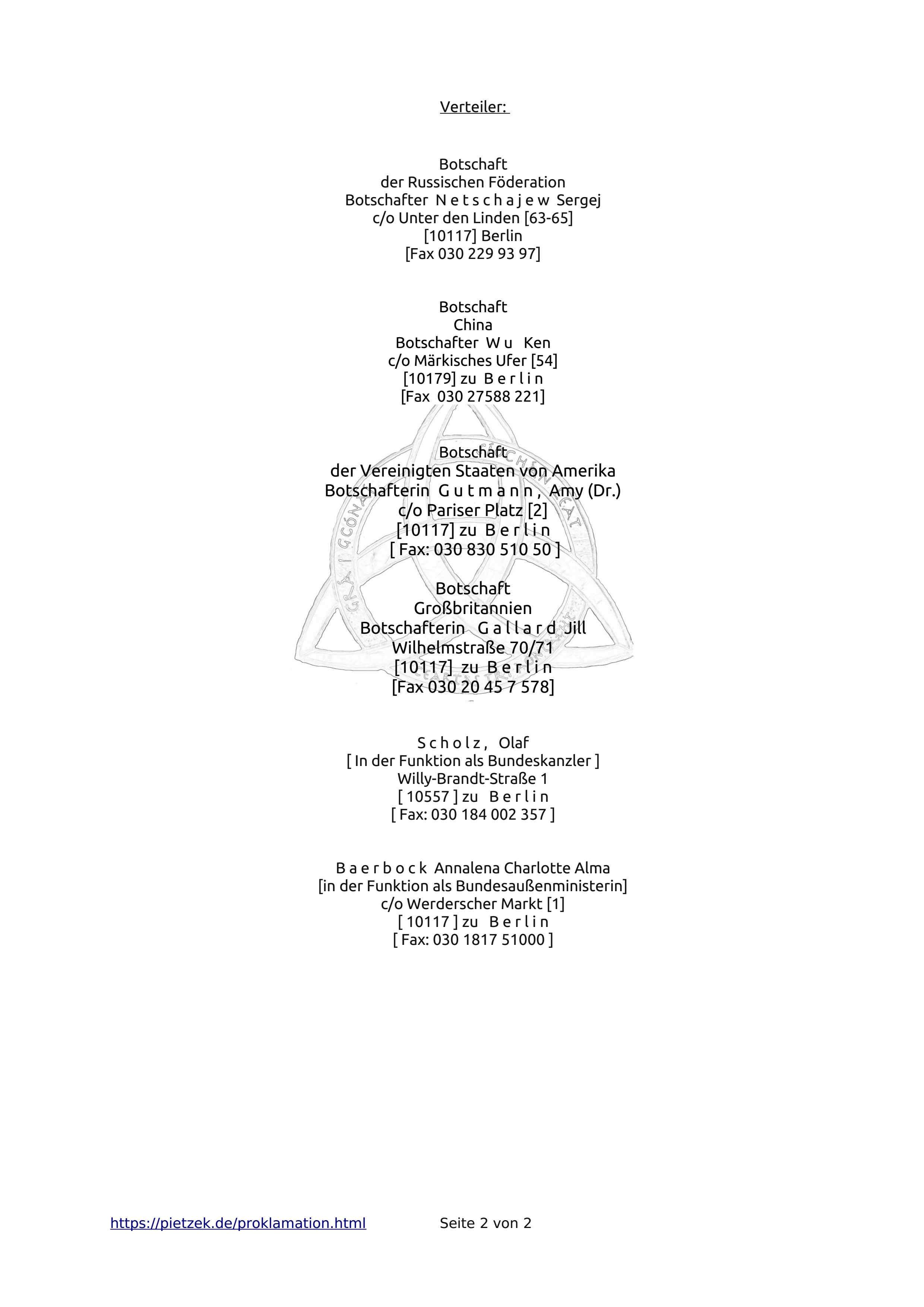 Frieden mit der russ. Foederation